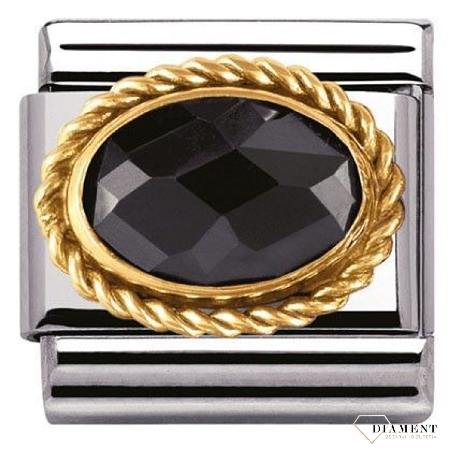 Nomination - Link 18K zawieszka złoto 'Czarna cyrkonia' 030602 011 biżuteria nomination nomination zawieszki nomination baza.jpg